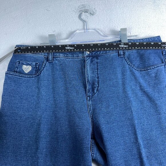 Dream Jeannes By Quacker Factory Capri Jeans High Rise Women's Blue Size 18W - Picture 9 of 12